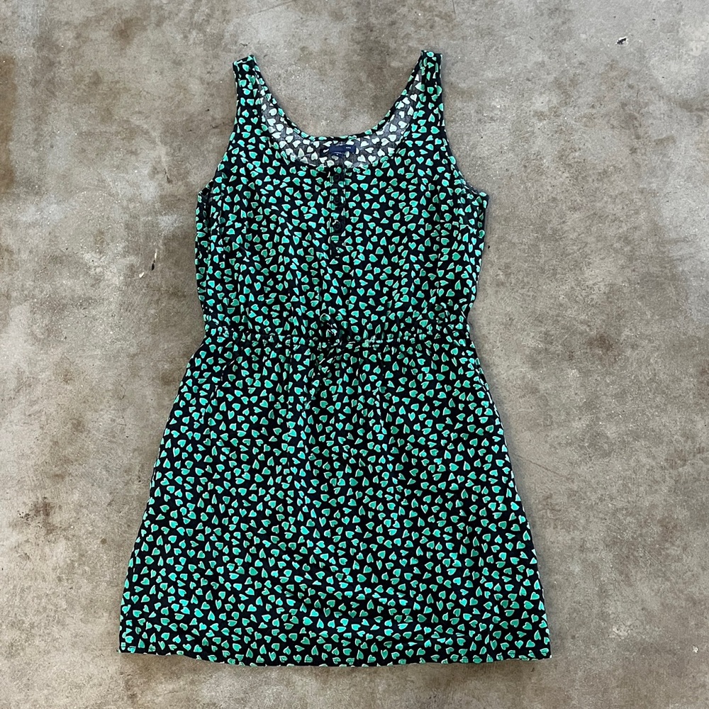 GAP Black Dress with Mint Green Heart Print